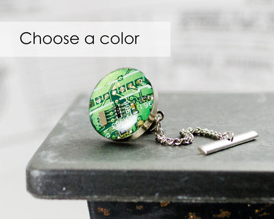 Circuit Board Tie Tack CHOOSE COLOR, Computer Engineer Gift, Geeky Tie Pin, Wearable Technology Gift, Lapel Pin, Electrical Engineer Gift