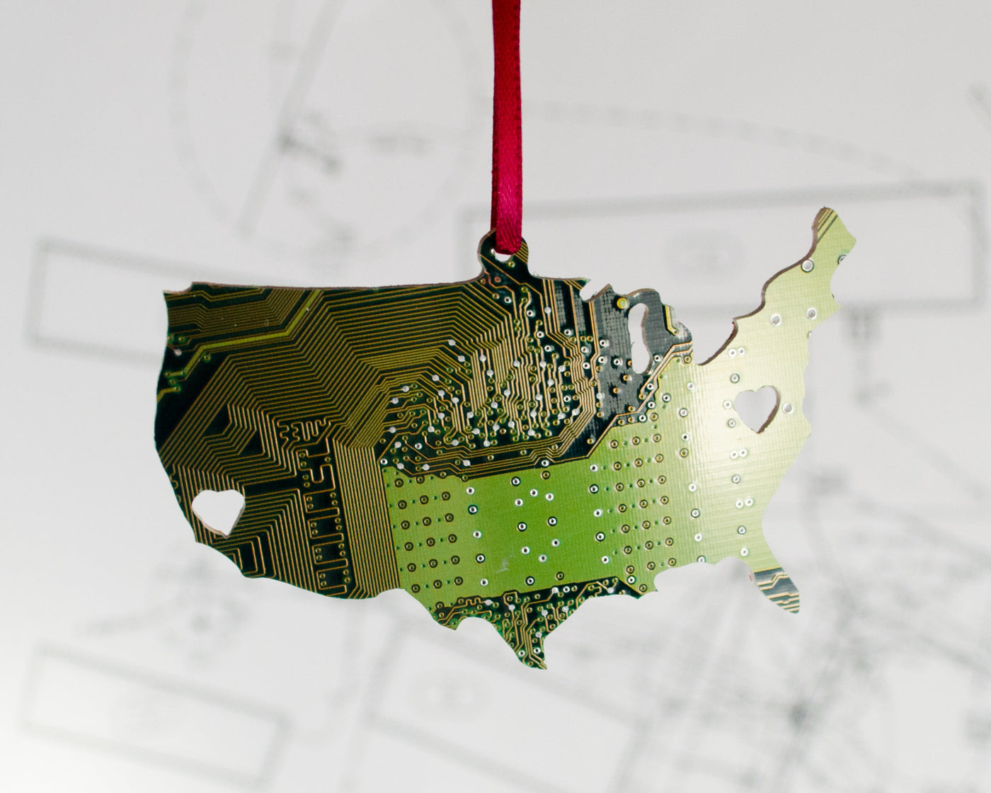 Circuit Board Ornament USA - Customizable
