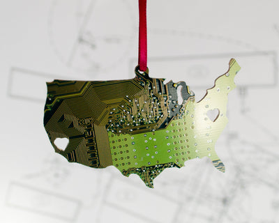 Circuit Board Ornament USA - Customizable