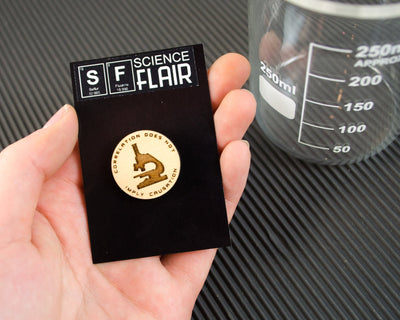 Science Pin with Microscope - Correlation Does Not Imply Causation