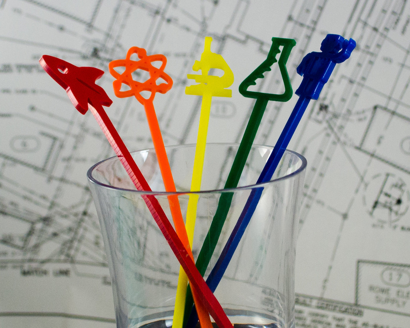 Scientific Adventure Swizzle Stick Set - Rainbow