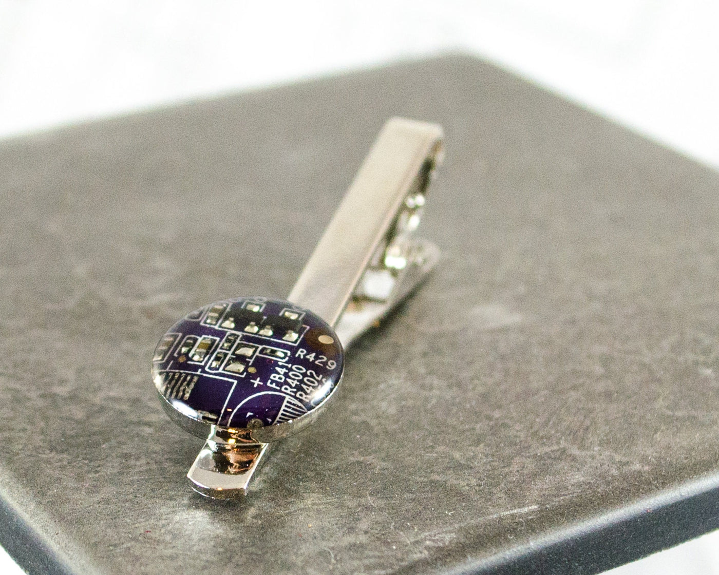 Circuit Board Tie Bar Violet, Purple Recycled Computer Tie Clip, Wearable Technology, Software Engineer Gift, Techie Accessories, Geeky Gift
