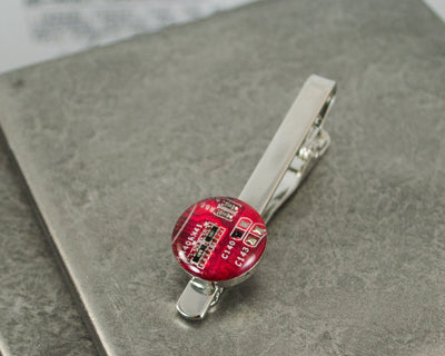 Circuit Board Tie Bar Red, Recycled Computer Tie Clip, Circuit Board Jewelry, Geeky Gift, Techie Gift, Engineer Gift, Engineer Graduation
