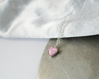 Tiny Pink Heart Circuit Board Necklace