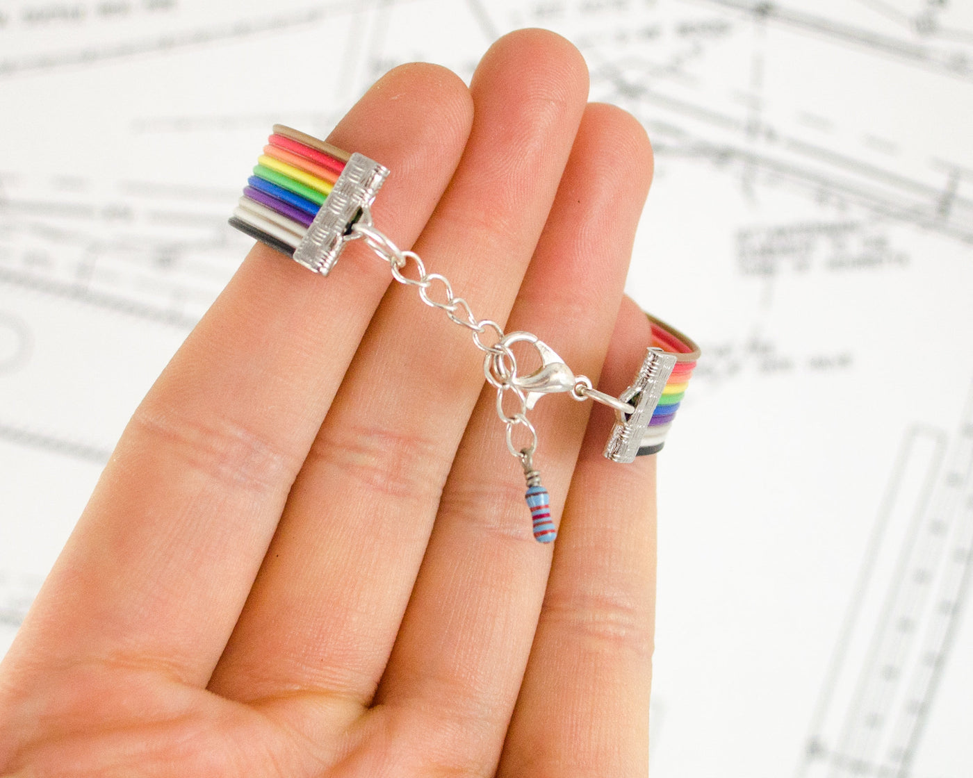 Ribbon Cable Adjustable Bracelet with Resistor