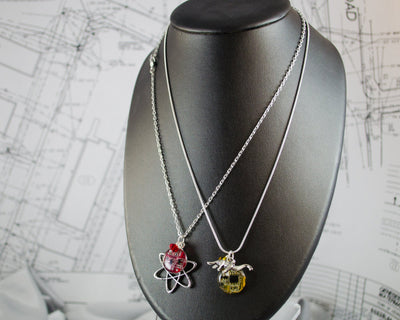 Neuron and Circuit Board Charm Necklace