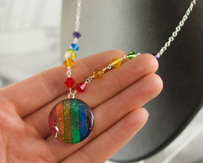 Rainbow Circuit Necklace with Rainbow Beaded Chain