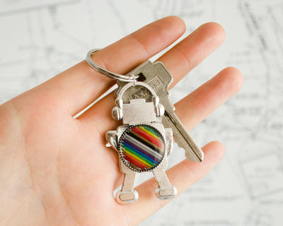 Rainbow Robot Keychain