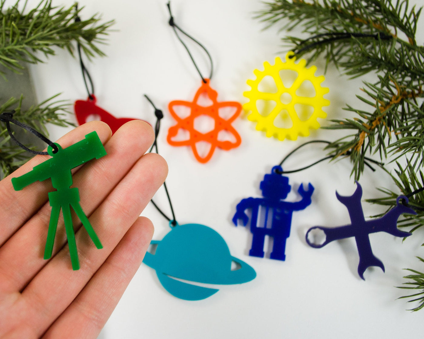Physics and Engineering - Set of 7 Ornaments