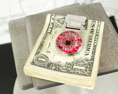 Red Circuit Board Money Clip, Software Engineer Graduation Gift, Computer Science Major New Job Gift