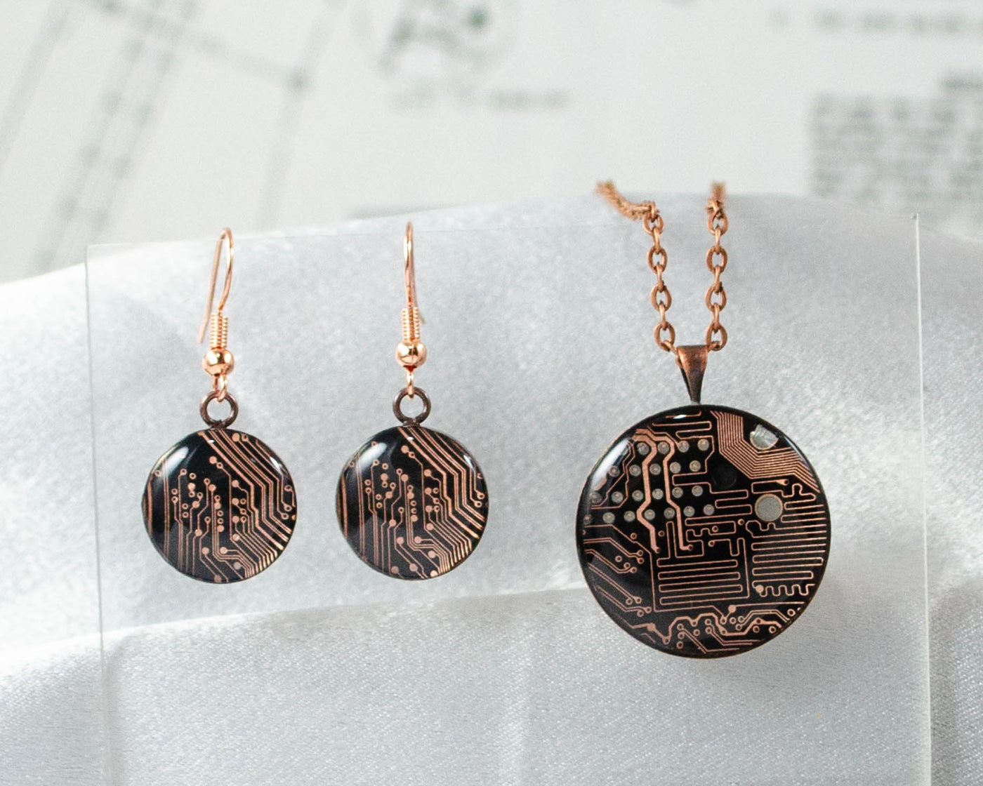 Copper Necklace and Earring Set - Medium Size