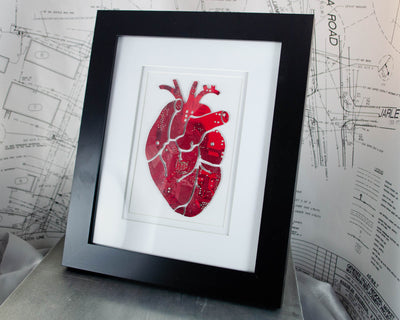 Anatomical Heart Circuit Board Wall Art - 8 x 10 Size