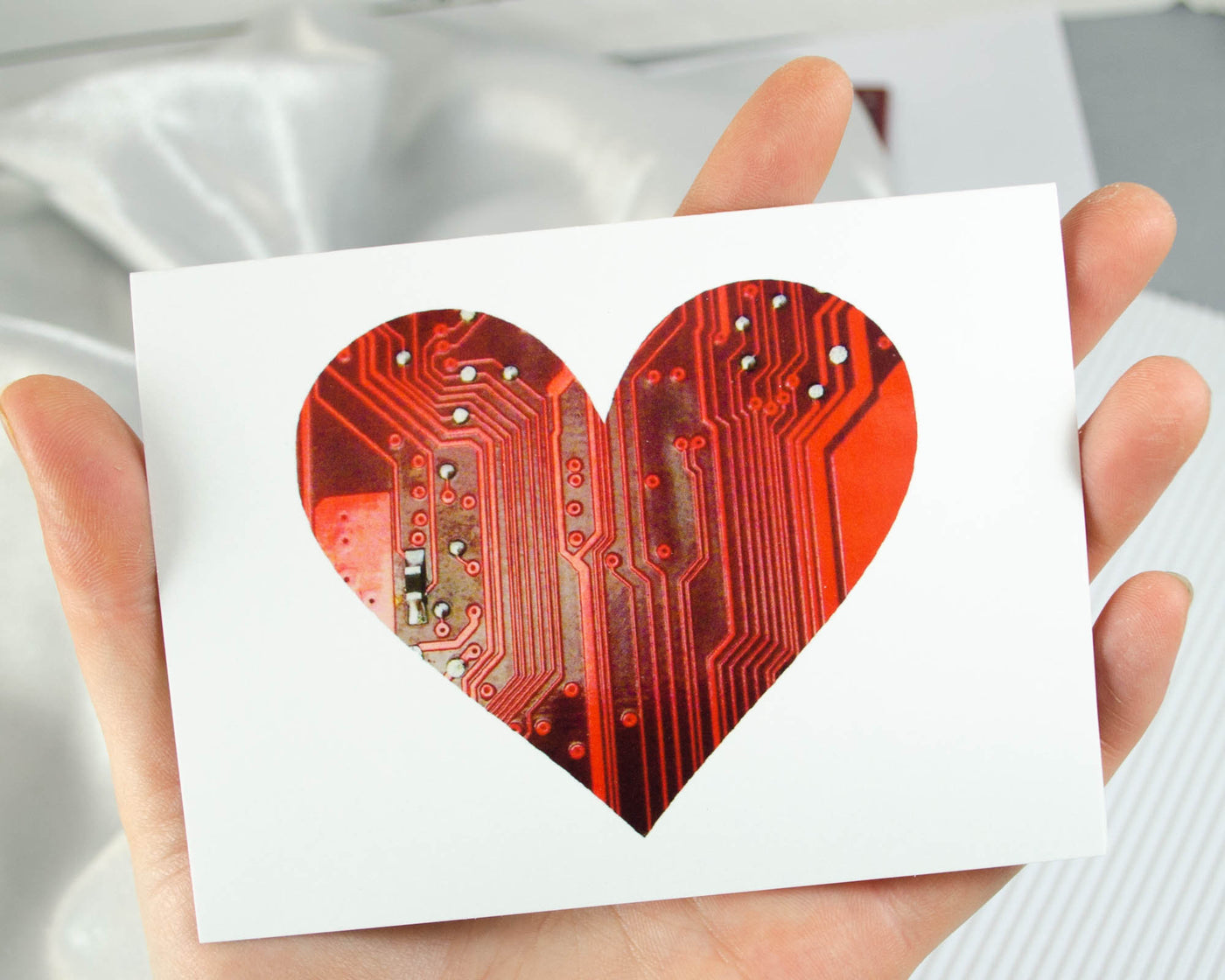 Heart Circuit Board Greeting Card