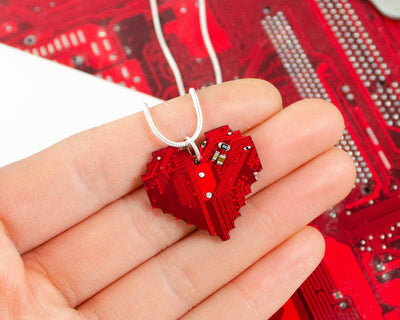 Pixelated Heart Necklace