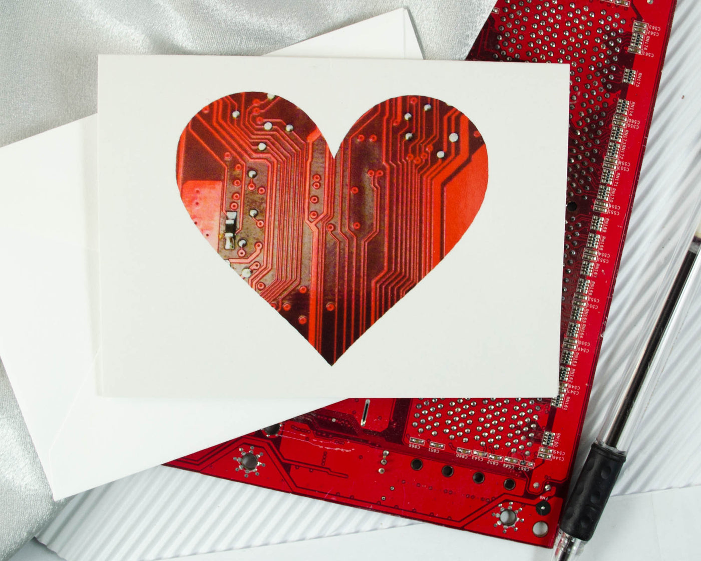 Heart Circuit Board Greeting Card