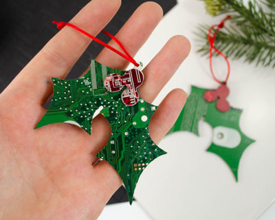 Holly Circuit Board Ornament