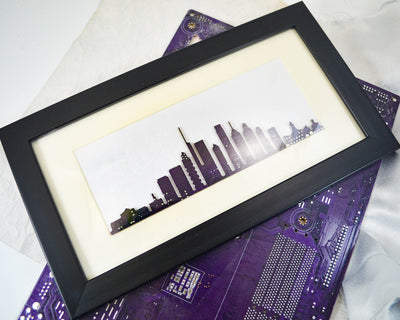Custom Circuit Board Skyline - Panoramic Art