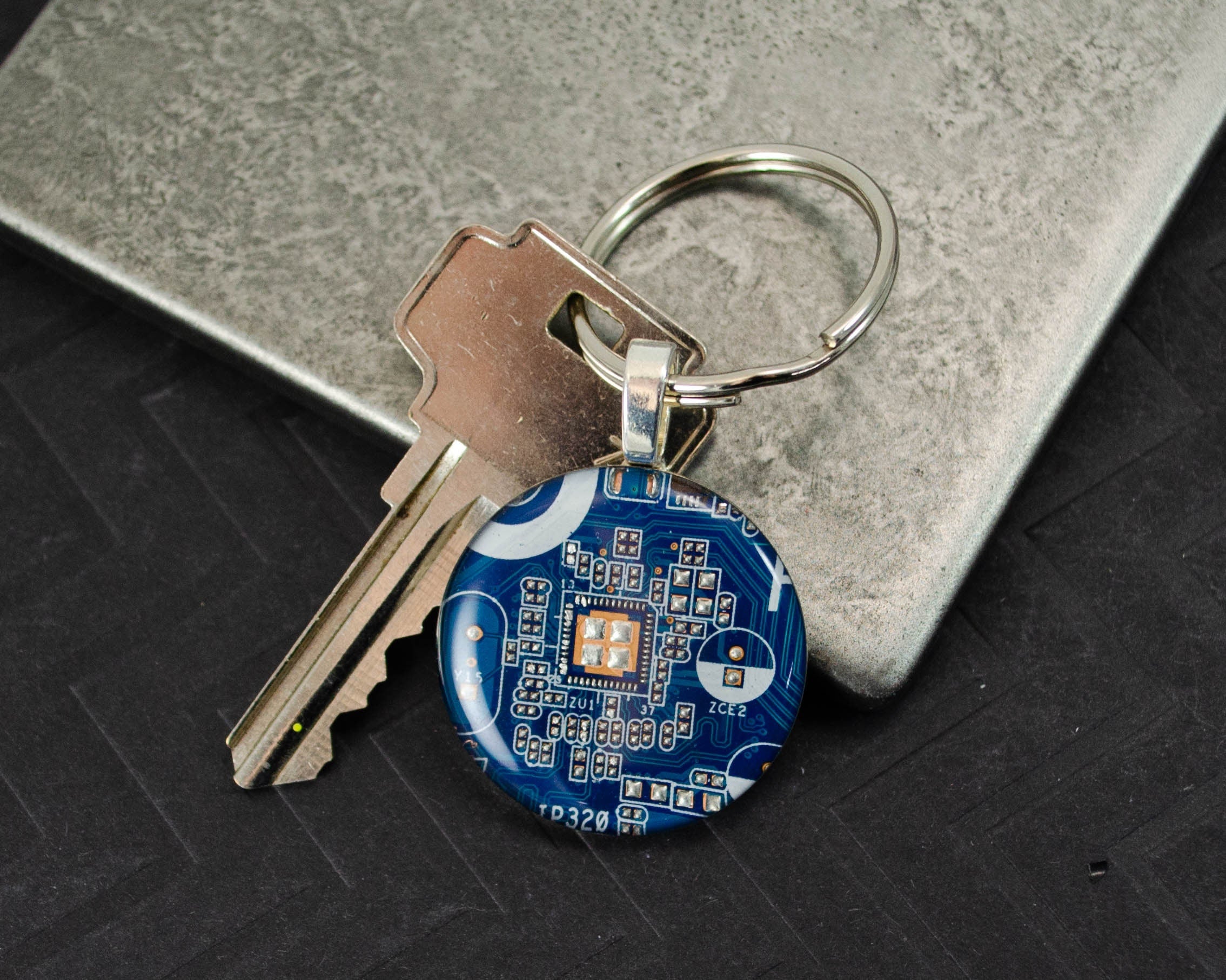 Circuit Board Keychain Blue, Computer Engineer Gift, Unique Software e ...