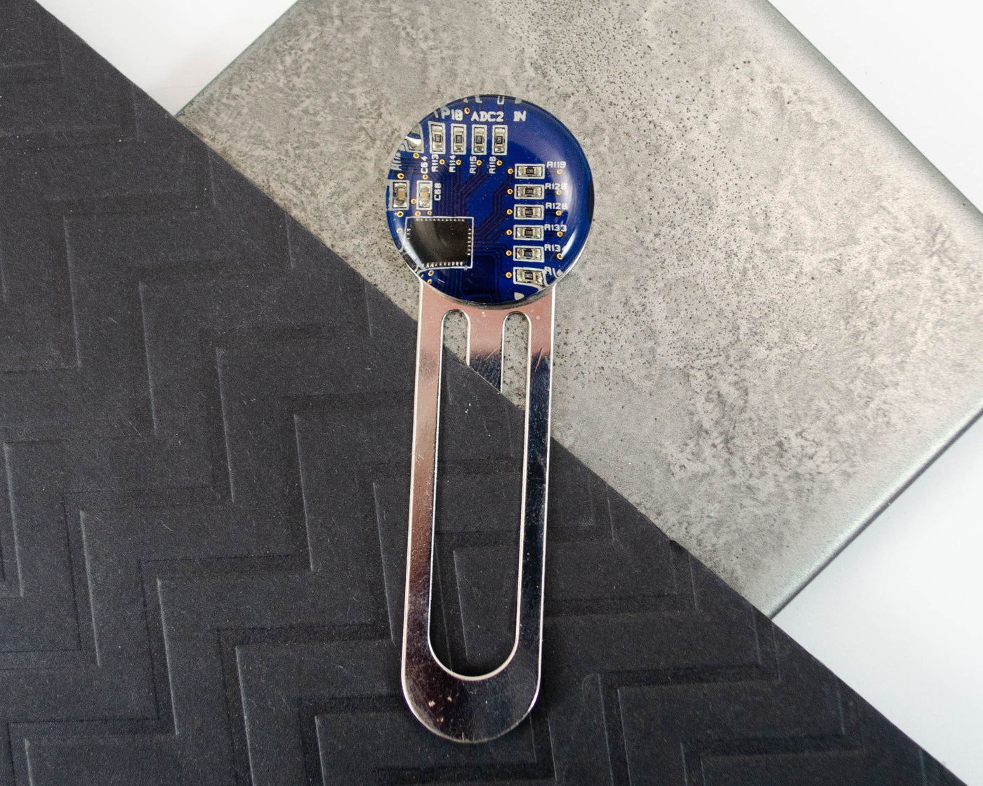 Blue Circuit Board Bookmark, Recycled Computer Gift for Engineer Bibliophile