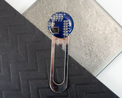 Blue Circuit Board Bookmark, Recycled Computer Gift for Engineer Bibliophile