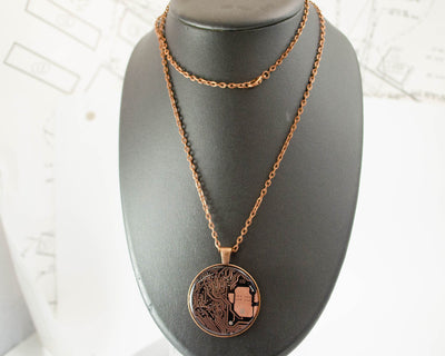 Large Copper Circuit Board Necklace, Engineer Gift Computer Science Gift Techie Geeky Jewelry Motherboard Necklace Gift for Her