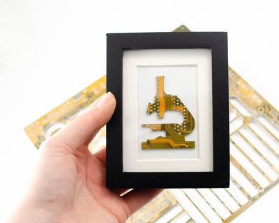 Mini Microscope Framed Art - Biology Desk Art