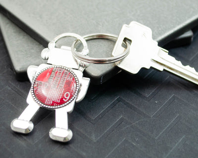 Circuit Board Robot Keychain Red, Electrical Engineer New Job Gift, Robotics Engineer Housewarming Gift