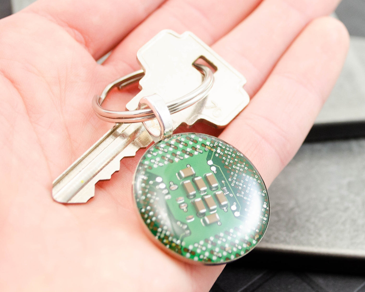 Green Circuit Board Keychain, Wearable Technology, Computer Engineer Gift, Industrial Chic, Computer Science Gift, Techie Gift, Geek Gift