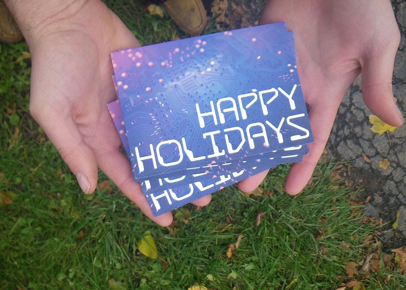 Happy Holidays Geeky Greeting Card - Blank Inside
