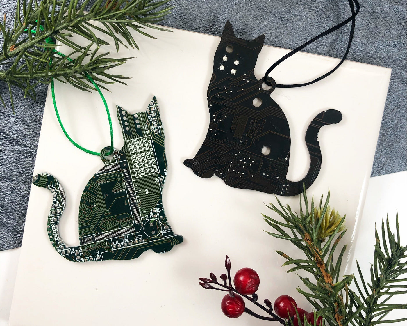 Cat Circuit Board Ornament, Geeky Kitty Ornament, Cute Christmas Ornaments, Techie Stocking Stuffer, Christmas Tree Decor