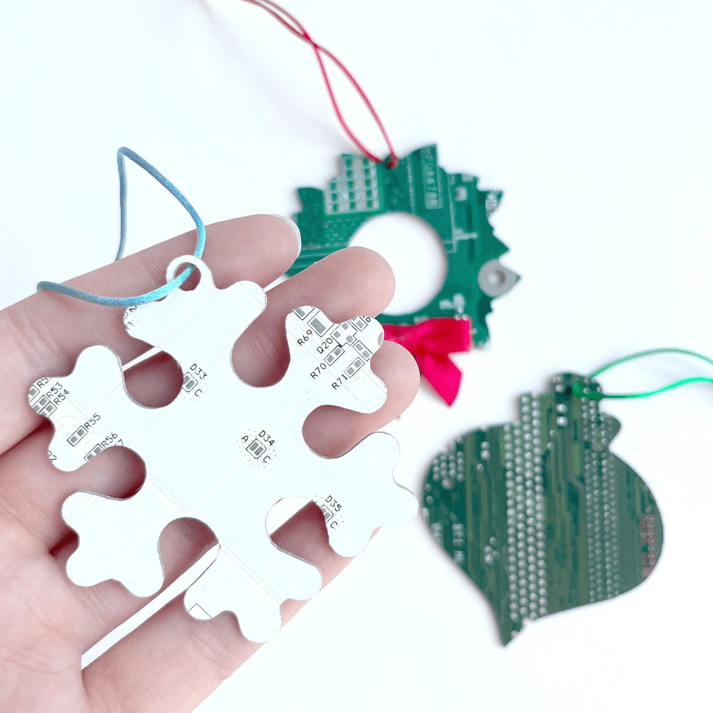 Circuit Board Holiday Ornament Gift Set