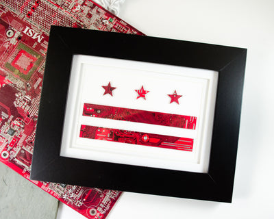custom washington dc state flag made from computer motherboards