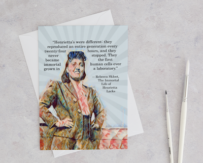 henrietta lacks black greeting card with modern image