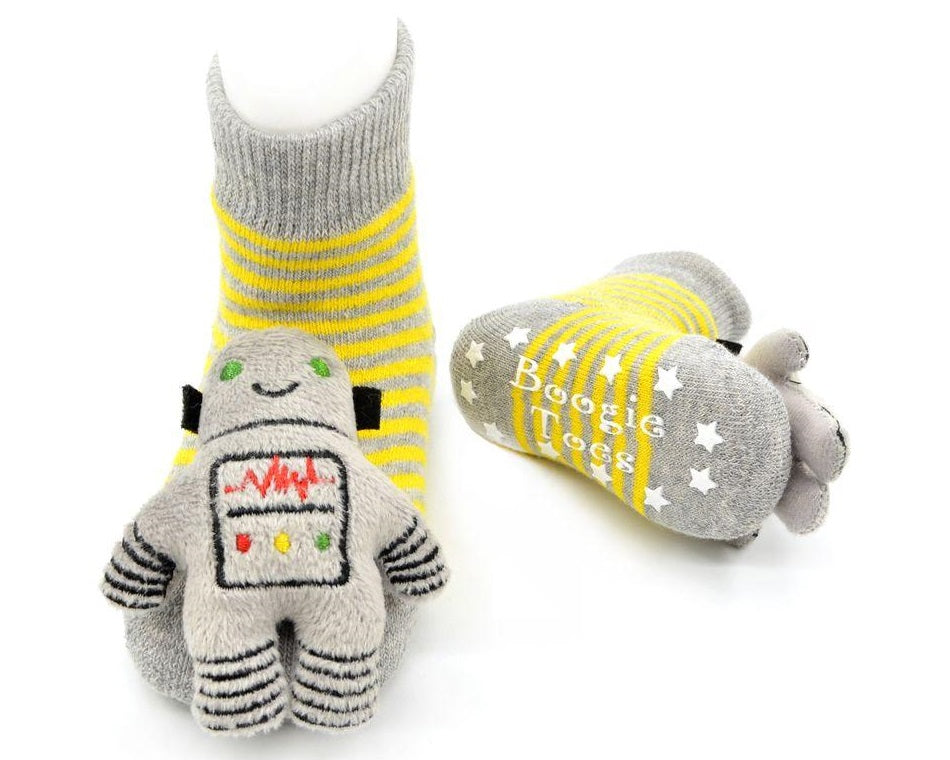 robot rattle socks for babies 