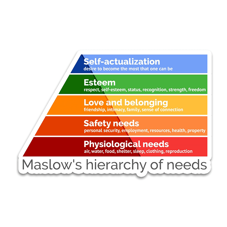Needs Sticker Maslow's Hierarchy of Needs - Vinyl Sticker – Because Science