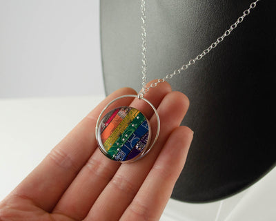 Floating Rainbow Necklace - Sterling Silver