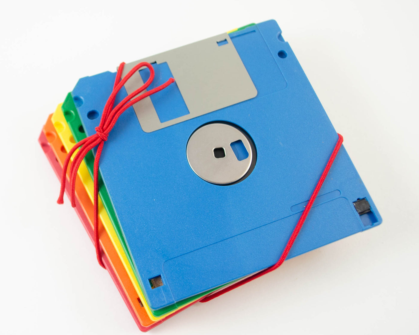 Rainbow Floppy Disc Coasters - Set of 5