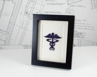 Mini Caduceus Framed Art - Nursing Symbol
