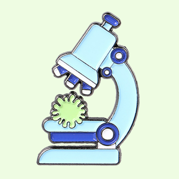 Blue Microscope Enamel Pin