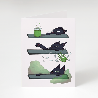 Mischievious Cat - Greeting Card