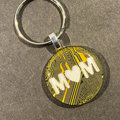 Mom Circuit Board Keychain or Necklace