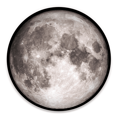 2.25 inch round colorful magnet with image of the moon