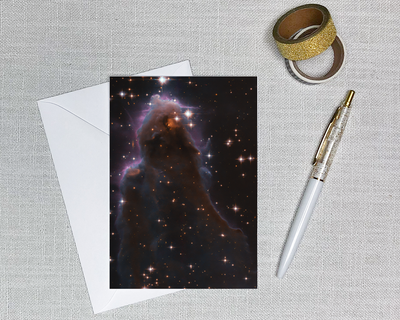 this blank greeting card has a nasa telescope image of a free floating evaporating gaseous globule