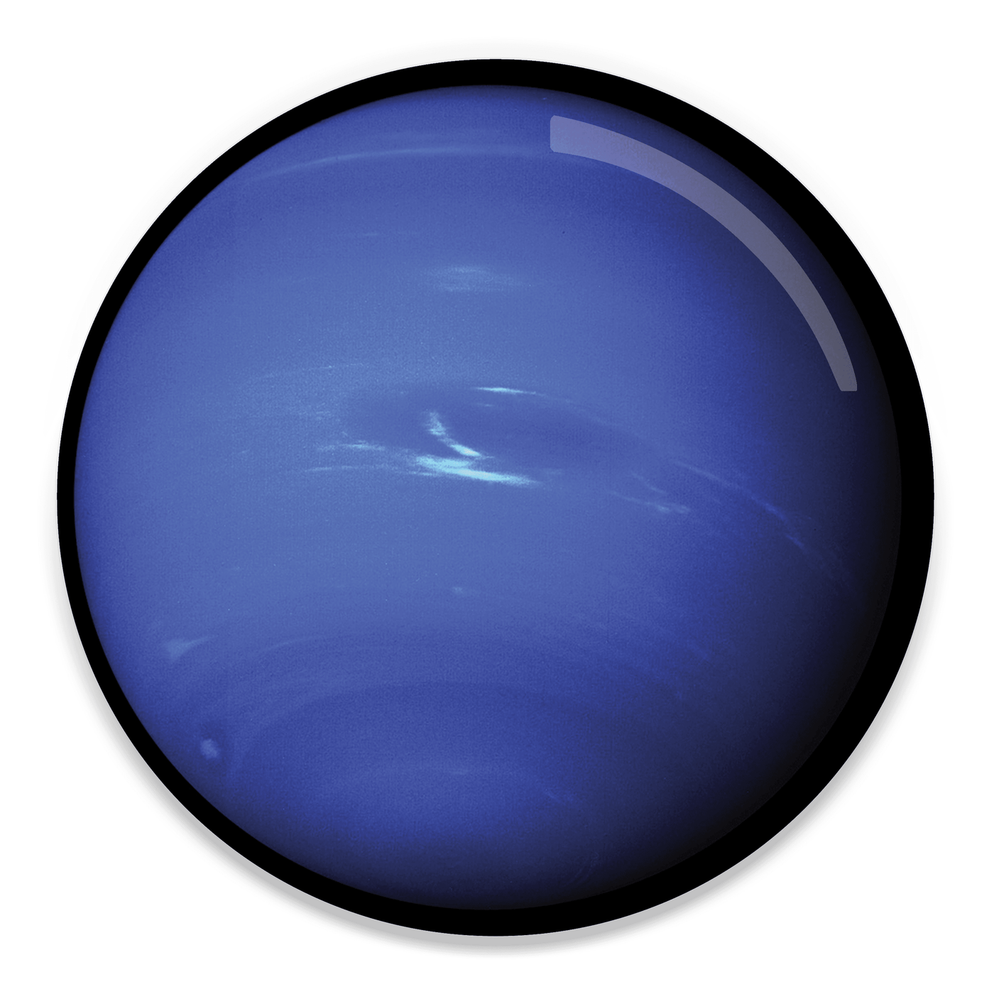 2.25 inch round colorful magnet with image of Neptune
