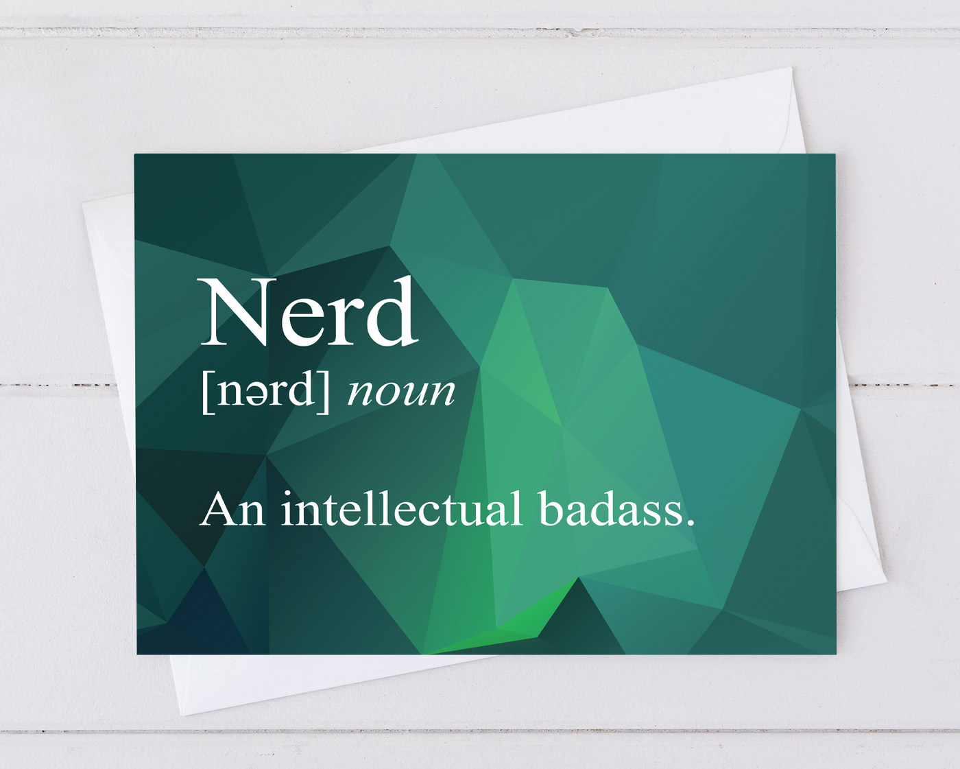 nerd definition card, it means intellectual badass