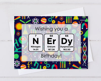have a nerdy birthday periodic table birthday card