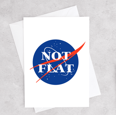 Image of a 4.13" x 5.83" greeting card with a Space theme