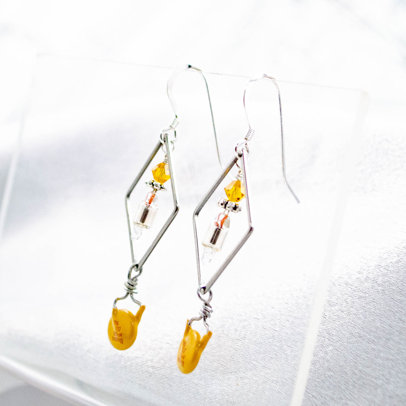 Electronic Component Earrings - Capacitors and Diodes