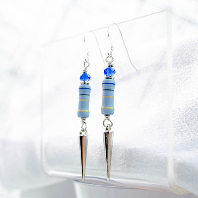 Electronic Component Earrings - Blue Resistors