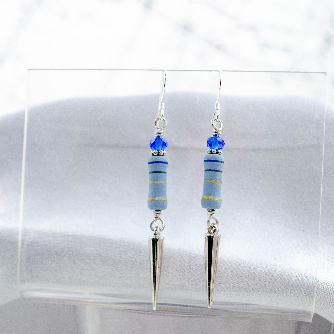 Electronic Component Earrings - Blue Resistors
